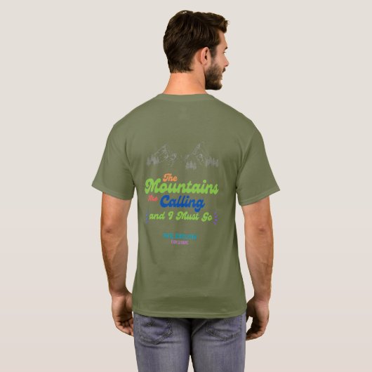 RideTheClassic The Mountain Are Calling &I Must Go T-shirt (Achterkant volledig)
