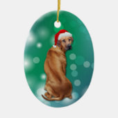 Ridgeback Dog Kerstmis Rhodezesisch Keramisch Ornament (Voorkant)