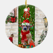 Ridgeback Dog Kerstmis Rhodezesisch Keramisch Ornament (Achterkant)