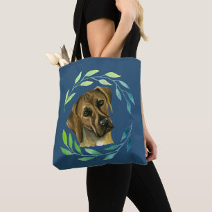 Ridgeback Dog Rhodezisch met Wreath Tote Bag
