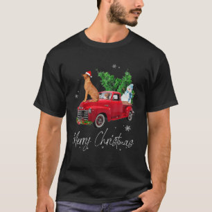 Ridgeback Dog Ridgeback Riding Red Truck kerst T-shirt