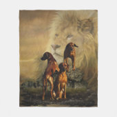 Ridgeback met Rhodezisch Ridgeback met Lion Fleece Deken (Voorkant)