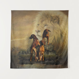 Ridgeback met Rhodezisch Ridgeback met Lion Wandkleed