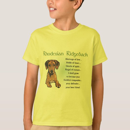 Ridgeback Rhodesian Gifts T-shirt (Voorkant)