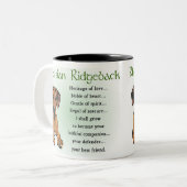 Ridgeback Rhodesian Gifts Tweekleurige Koffiemok (Voorkant links)