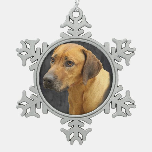 Ridgeback Tin Sneeuwvlok Ornament (Voorkant)