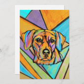 Ridgeback Waterverf Rhodezische Ridgeback Portret Feestdagenkaart (Voorkant / Achterkant)