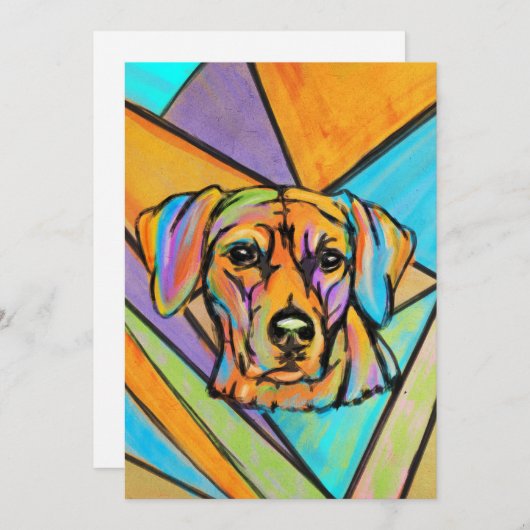 Ridgeback Waterverf Rhodezische Ridgeback Portret Feestdagenkaart (Voorkant / Achterkant)