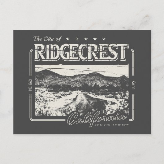 RIDGECREST KERN CALIFORNIA  BRIEFKAART (Voorkant)