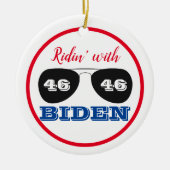 Ridin' met Biden 46 Aviator Sunbril Keramisch Ornament (Voorkant)