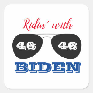 Ridin' met Biden 46 Aviator Sunbril Vierkante Sticker