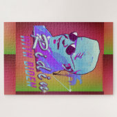 Ridin' met Biden Synthwave Outrun Palm Tree Legpuzzel (Horizontaal)