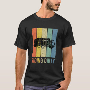 Riding Dirty Garbage Truck Recycling Trash Kinder T-shirt