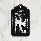 Riding Hood Wolf Bomen Verjaardag Cadeaulabels (Achterkant)