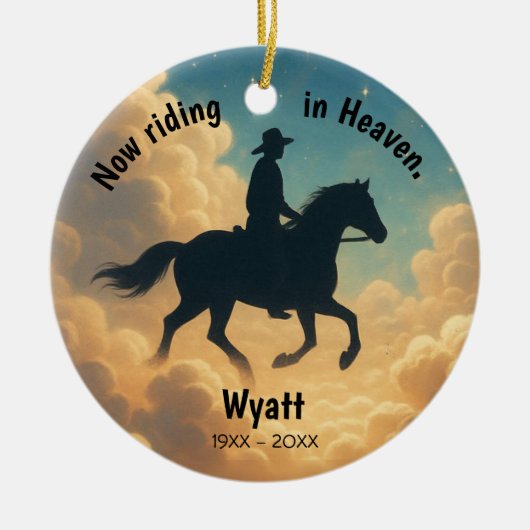 Riding in Heaven Personalized Christmas Ornament (Voorkant)