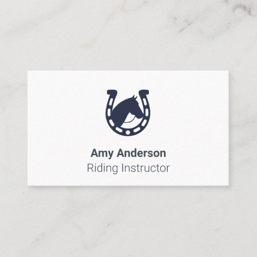 Riding Instructor Navy Blue Visitekaartje (Voorkant)