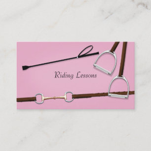 Riding Krop & English Horse Tack Pink Equestrian Visitekaartje