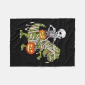 Riding Mummy Dinosaur T Rex Halloween Funny Pumpki Fleece Deken (Voorkant (Horizontaal))