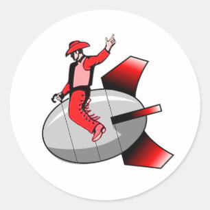 Riding Nuclear Bomb Ronde Sticker