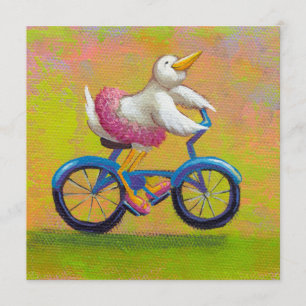 Riding op de overweging - leuke balletvogelfietsku kaart
