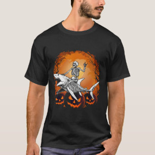 Riding Shark Lazy Halloween Kostuum Funny Animal T-shirt