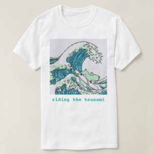 Riding van de tsunami t-shirt
