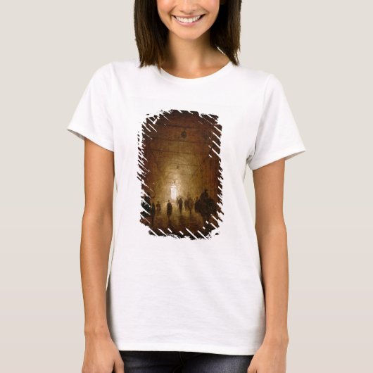 Rieders en voetgangers die door een aangesloten P  T-shirt (Voorkant)