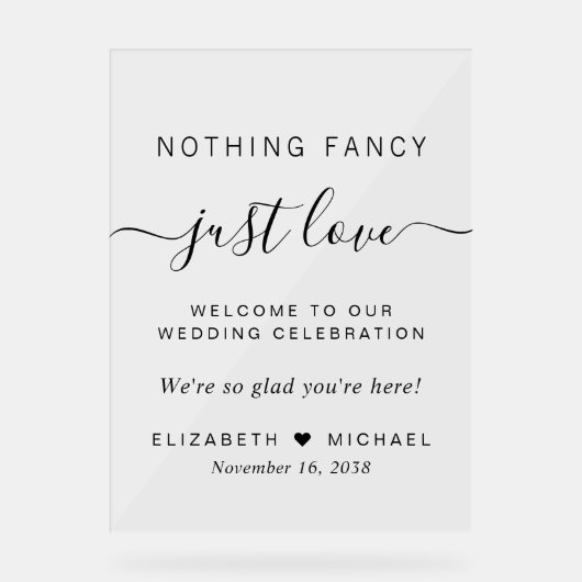 Rien De Fancy Just Love Accueil Mariage (Recto)