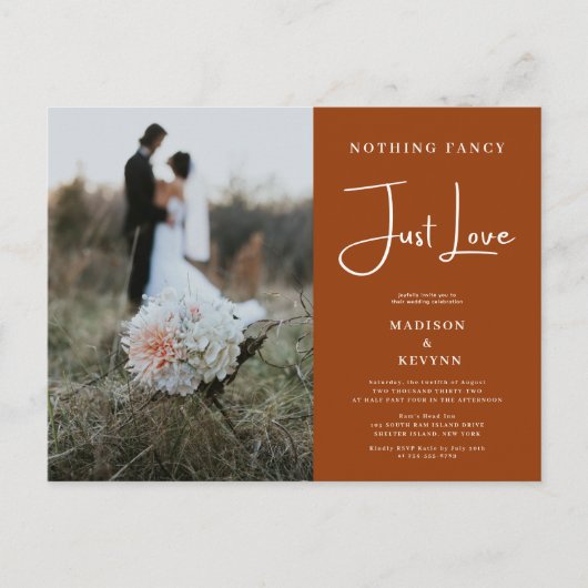 Rien De Fancy Just Love Elopement Photo Invitation (Devant)