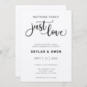 Rien De Fancy Just Love Faire-part de mariage (Devant / Derrière)