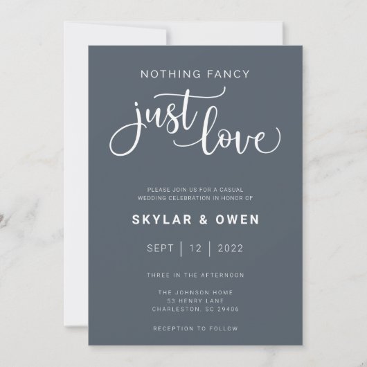 Rien De Fancy Just Love Faire-part de mariage (Devant)