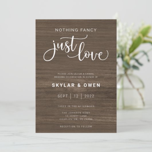 Rien De Fancy Just Love Faire-part de mariage (Debout devant)