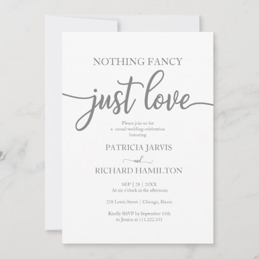 Rien De Fancy Just Love Faire-part de mariage Déco (Devant)