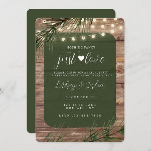 Rien De Fancy Just Love Invitation (Devant / Derrière)