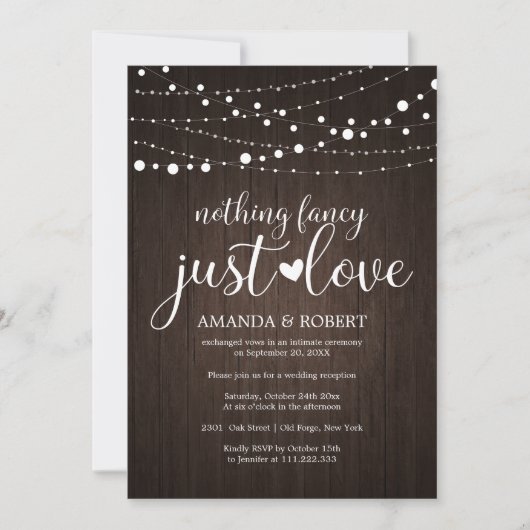 Rien De Fancy Just Love Rustic Wedding Invitations (Devant)
