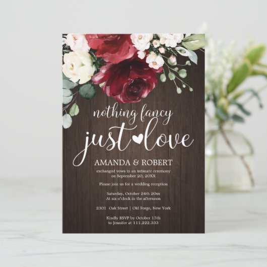 Rien De Fancy Just Love Rustic Wedding Invitations (Debout devant)