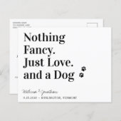 Rien de fantaisie Juste Amour Chien Mariage Carte (Devant / Derrière)