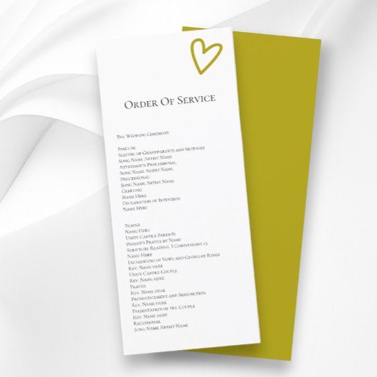 Rien de fantaisie Ordre du service Programme color