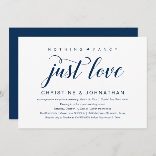 Rien de fantaisiste, juste de l'amour, Invitation  (Devant / Derrière)