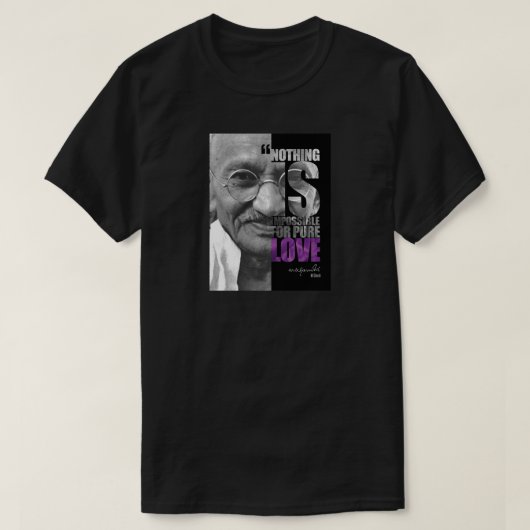 Rien N'Est Impossible Ghandi, T-shirt noir (Design devant)