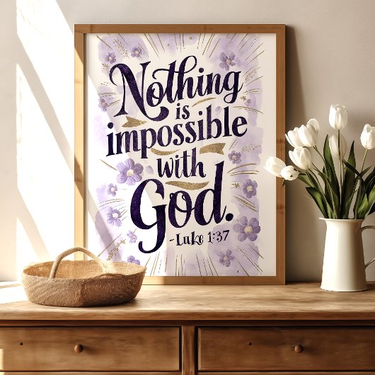 Rien n'est impossible : Luke 1:37 Impression d'art