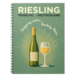 Riesling Moseltal Duitsland Vintage Reis Kunst Notitieboek