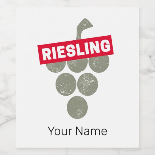 Riesling Vine Wijndrinker Druivenontwerp Wijn Etiket (Enkel label)