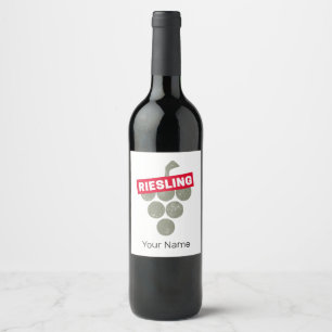 Riesling Vine Wijndrinker Druivenontwerp Wijn Etiket