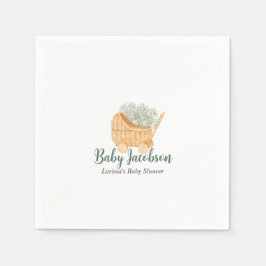 Rieten & Baby's Breath - Sage Green Servet