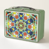 Rieten Kaleidoscoop Metalen Lunchbox (Voorkant)