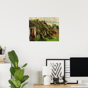 Rieten zandstenen cottages van Vincent van Gogh Poster