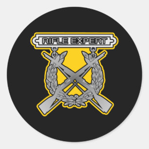Rife Expert USMC Zwart Ronde Sticker