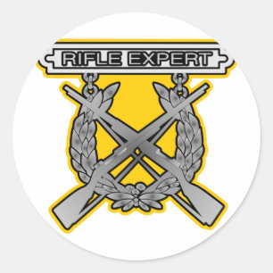 Rifle Expert Badge Ronde Sticker