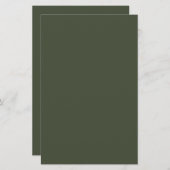 Rifle Green Solid Color Briefpapier (Voorkant / Achterkant)